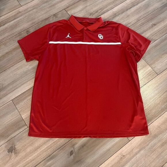 Jordan Nike Oklahoma Red Athletic Polo Men 2XL Bin D-34 - Picture 1 of 4